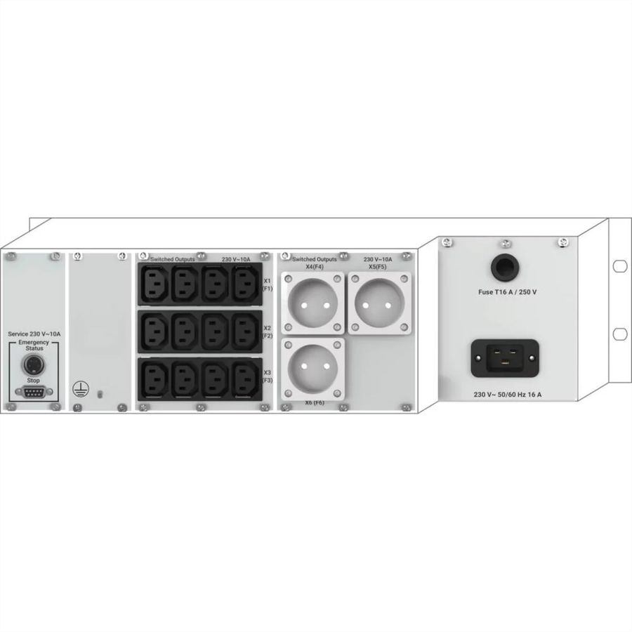 SCHROFF Rack Safety Plus, 3 U, 230 V AC, C20, C13/Schuko