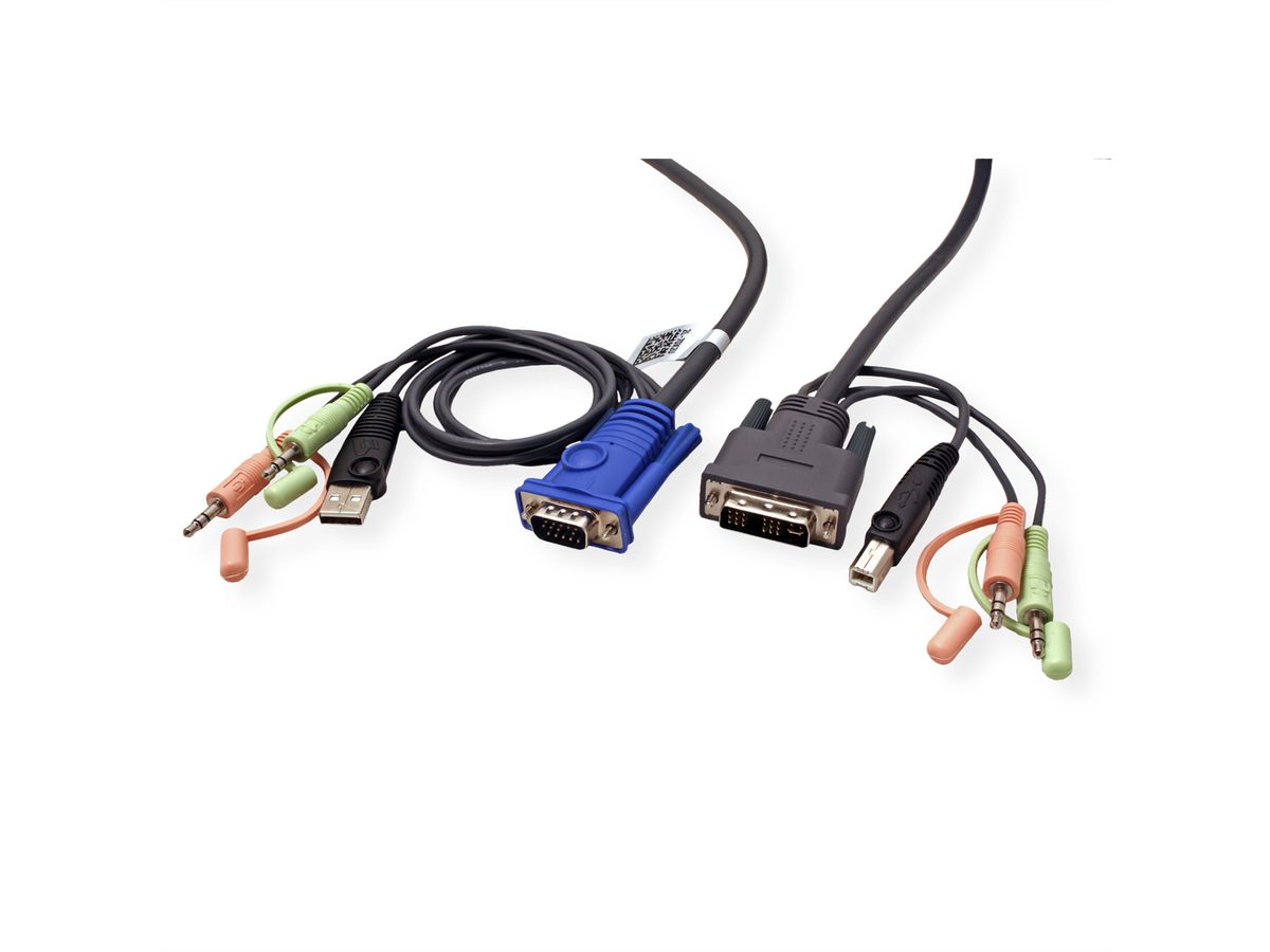 ATEN 2L-7DX2U KVM Kabel VGA naar DVI 1,8m, zwart, 1,8 m