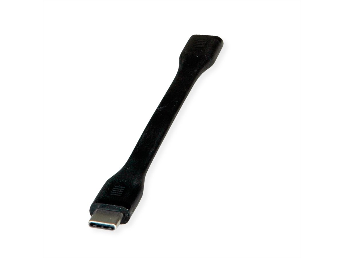 ROLINE USB4 Gen3x2 Cable, PD (Power Delivery) 20V5A, with Emark, C-C, M/F, black, 11.5 cm