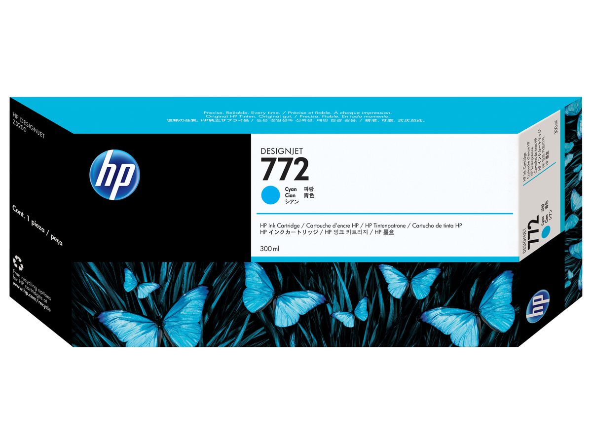 HP 772 cyaan DesignJet inktcartridge, 300 ml