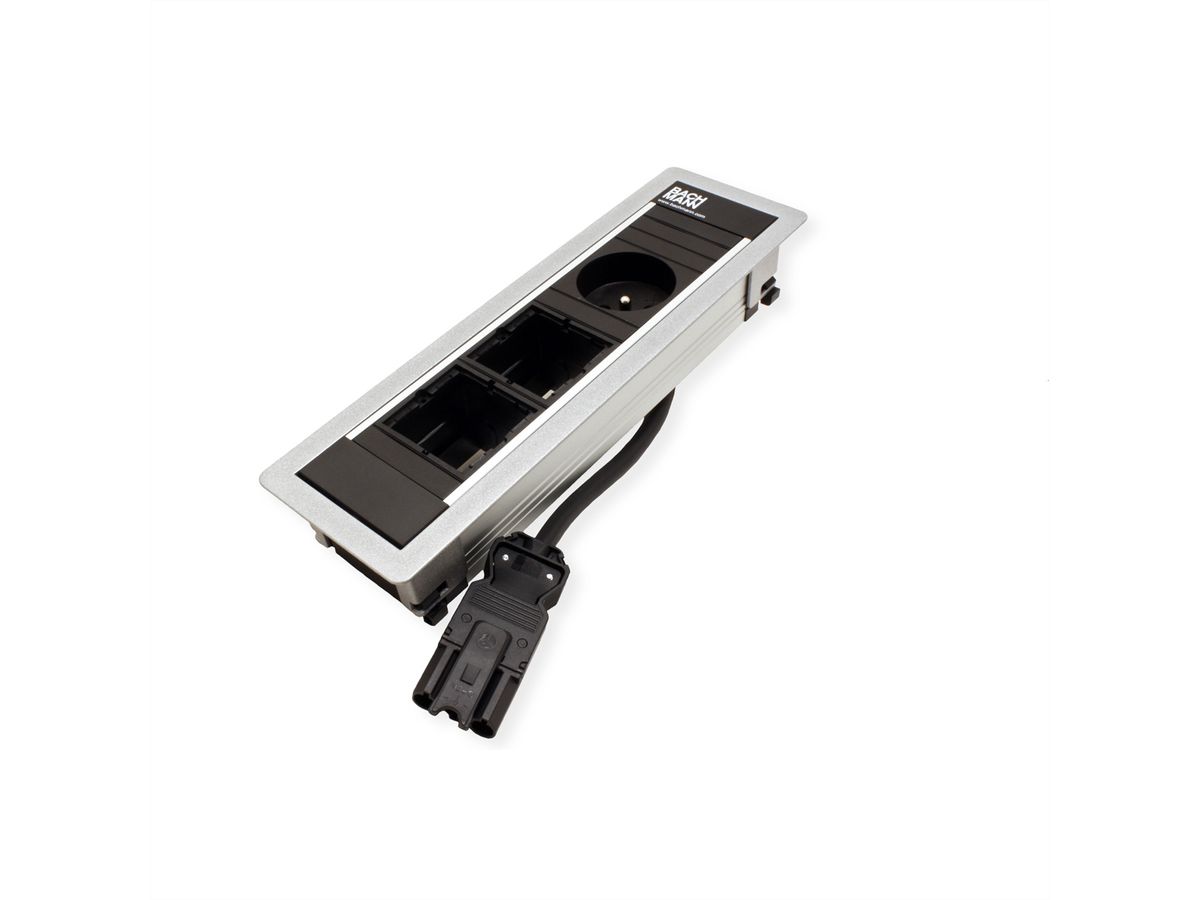 BACHMANN POWER FRAME inbouwframe klein 3-voudig, zilver