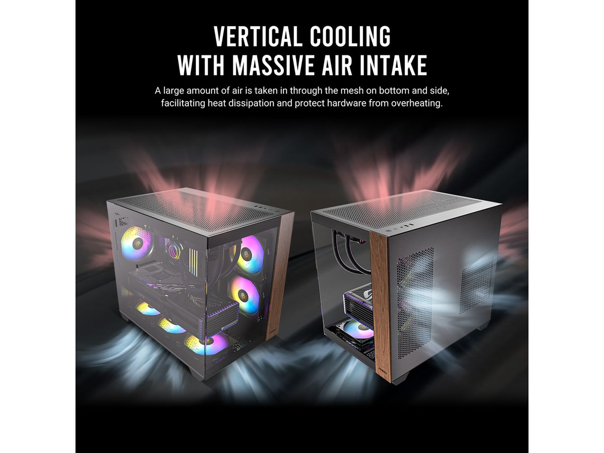 ANTEC CX800 ARGB_B PC Gehäuse Midi Tower Wood ATX