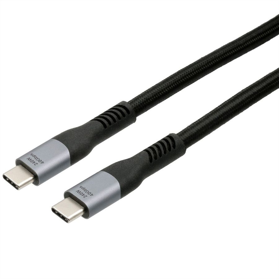 EXSYS EX-K1598-2.0 USB4 cable, USB-C - USB-C, 8K UHD-2, 40 Gbit/s, 5A, 240W, black, 2 m
