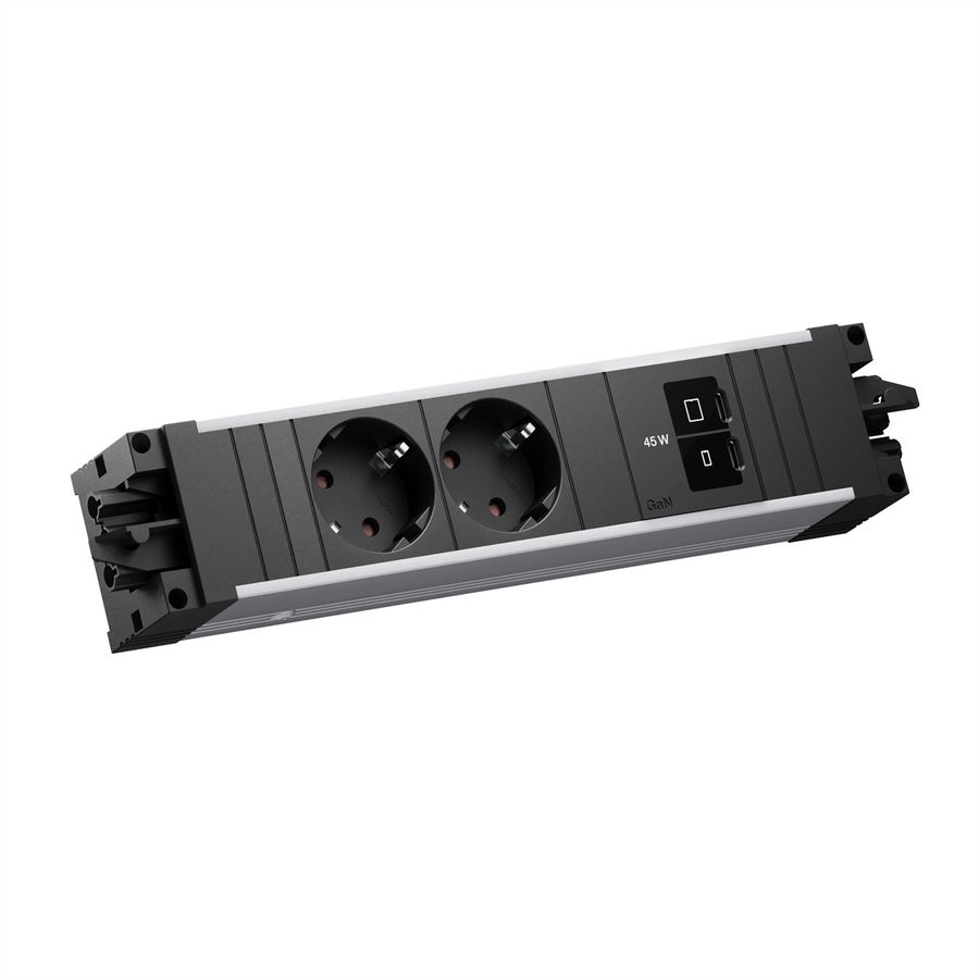 BACHMANN STEP ALU 2xCEE7/3, 1x USB C/C 45W