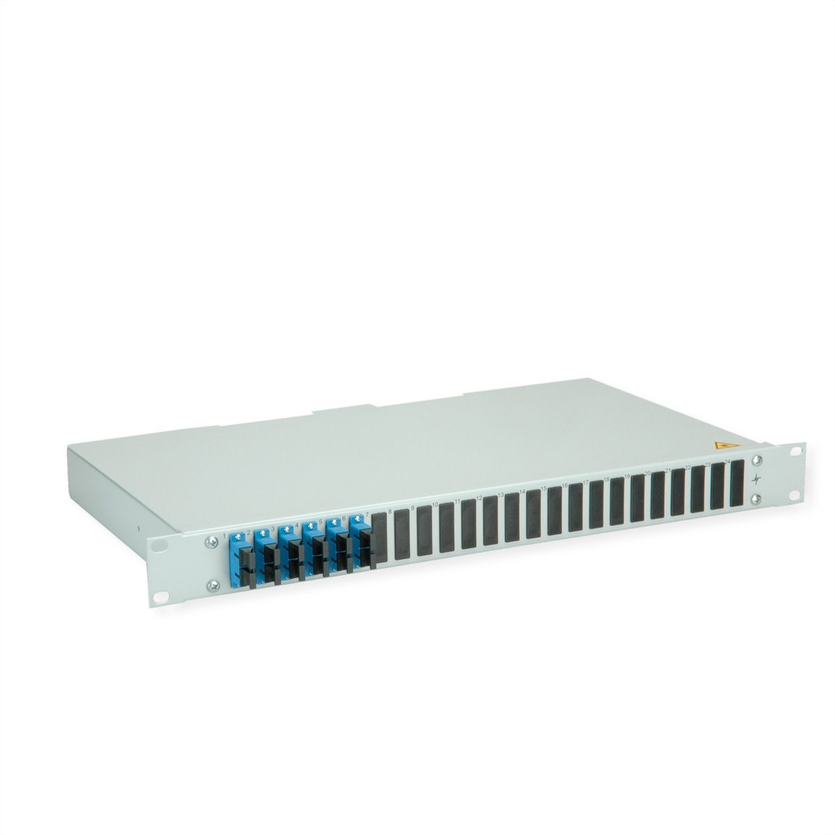 TELEGÄRTNER BASIS eco LWL-Panel mit Kupplungen, 6x SC Duplex, blau, OS2