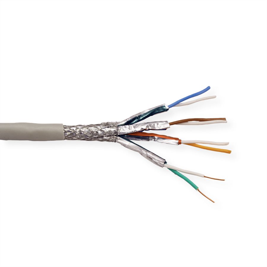 ROLINE S/FTP (PiMF) kabel Cat.7 (Klasse F) massieve draad, AWG23, 100m