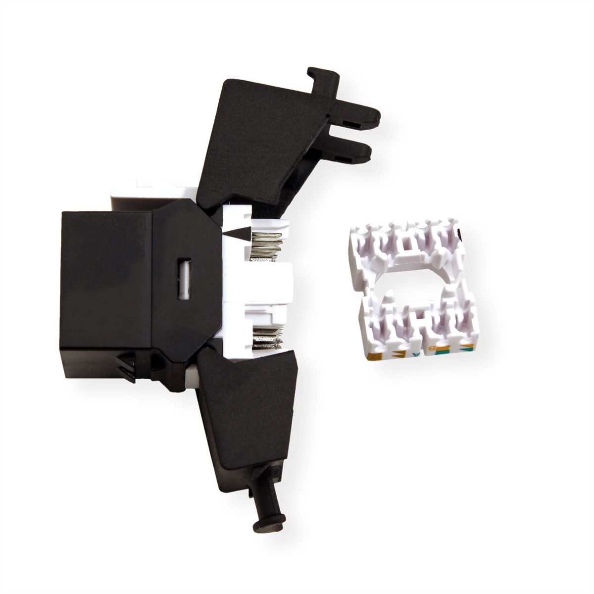 ROLINE Keystone Jack, Cat.6A (Class EA), RJ-45, UTP, tool-free, SLIM, black