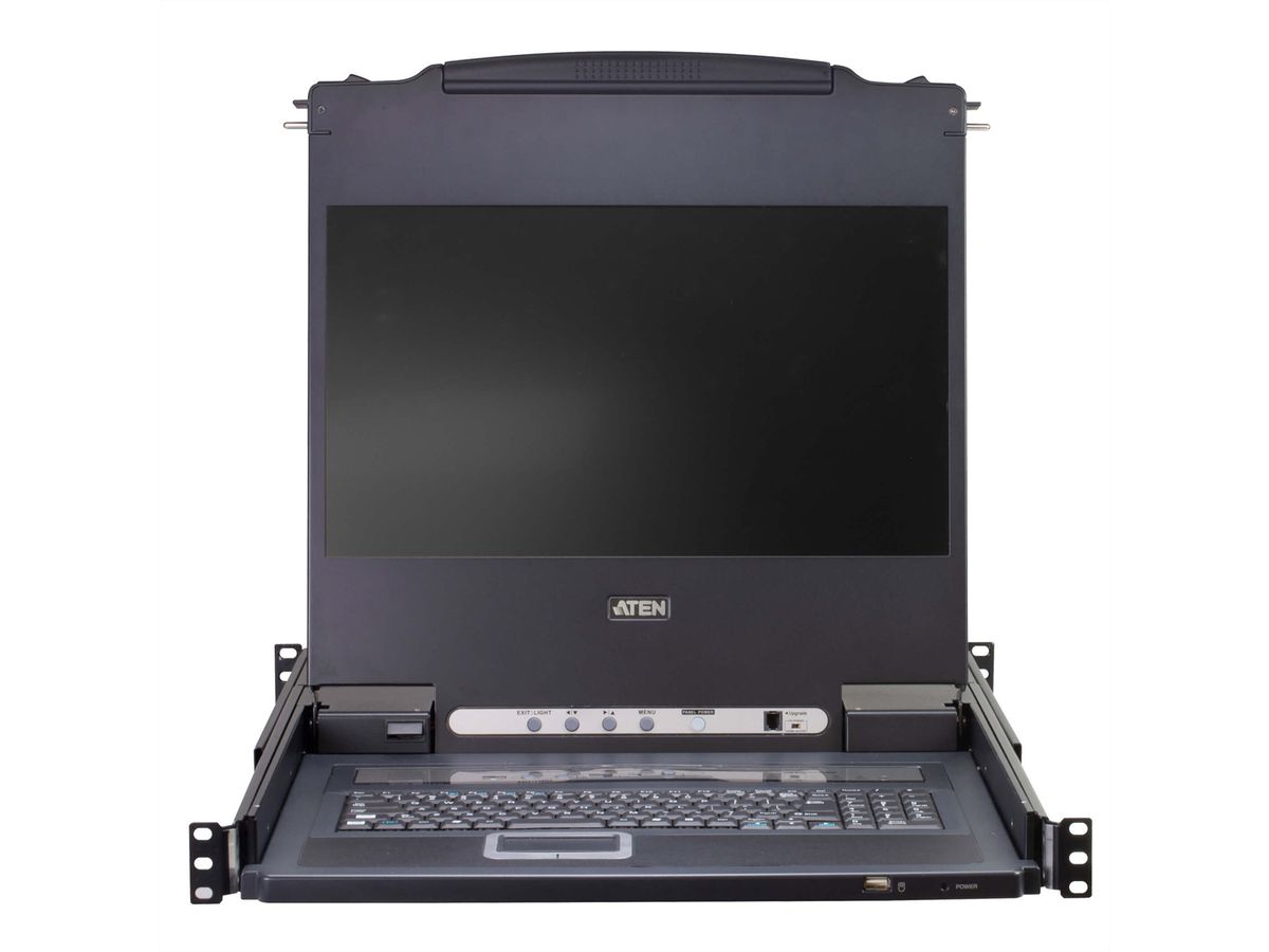 ATEN CL5716MW 43cm wide LCD KVM Switch, USB-PS/2,VGA, 16-poorts, FR-Layout