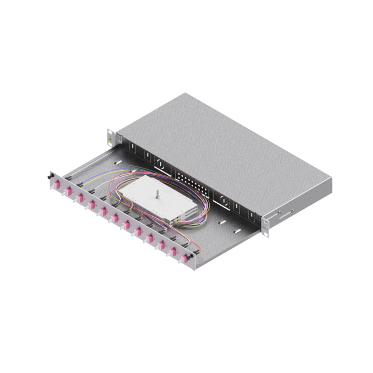 FO Splice Housing, Grade C 19" 1U, 12 Ports, 12x LC-Duplex, OM4