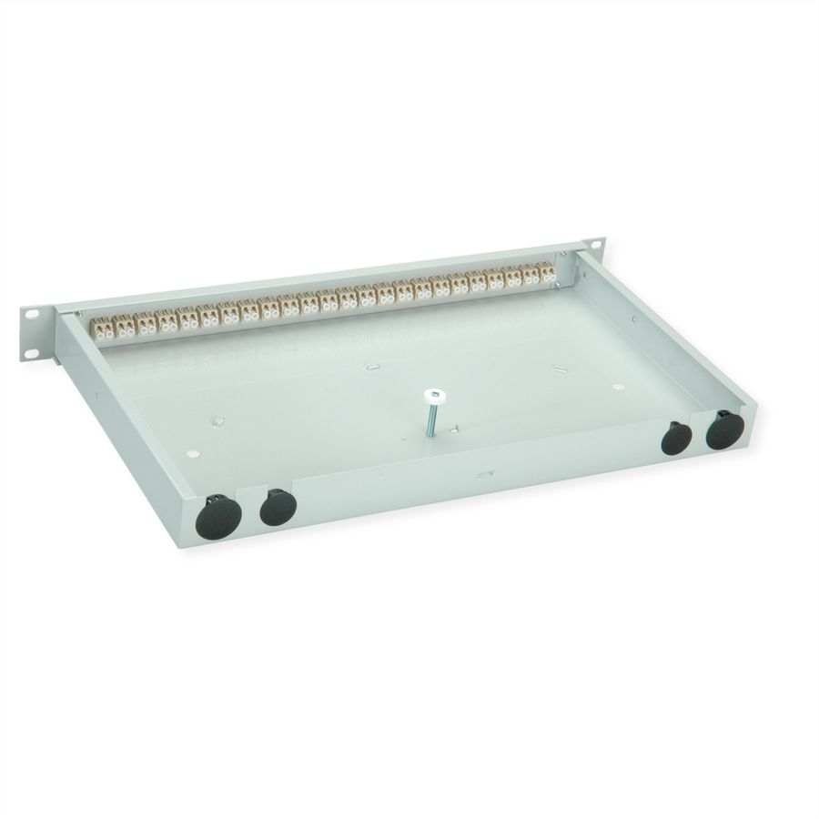 TELEGÄRTNER BASIS eco LWL-Panel mit Kupplungen, 24x LC Duplex, beige, OM2