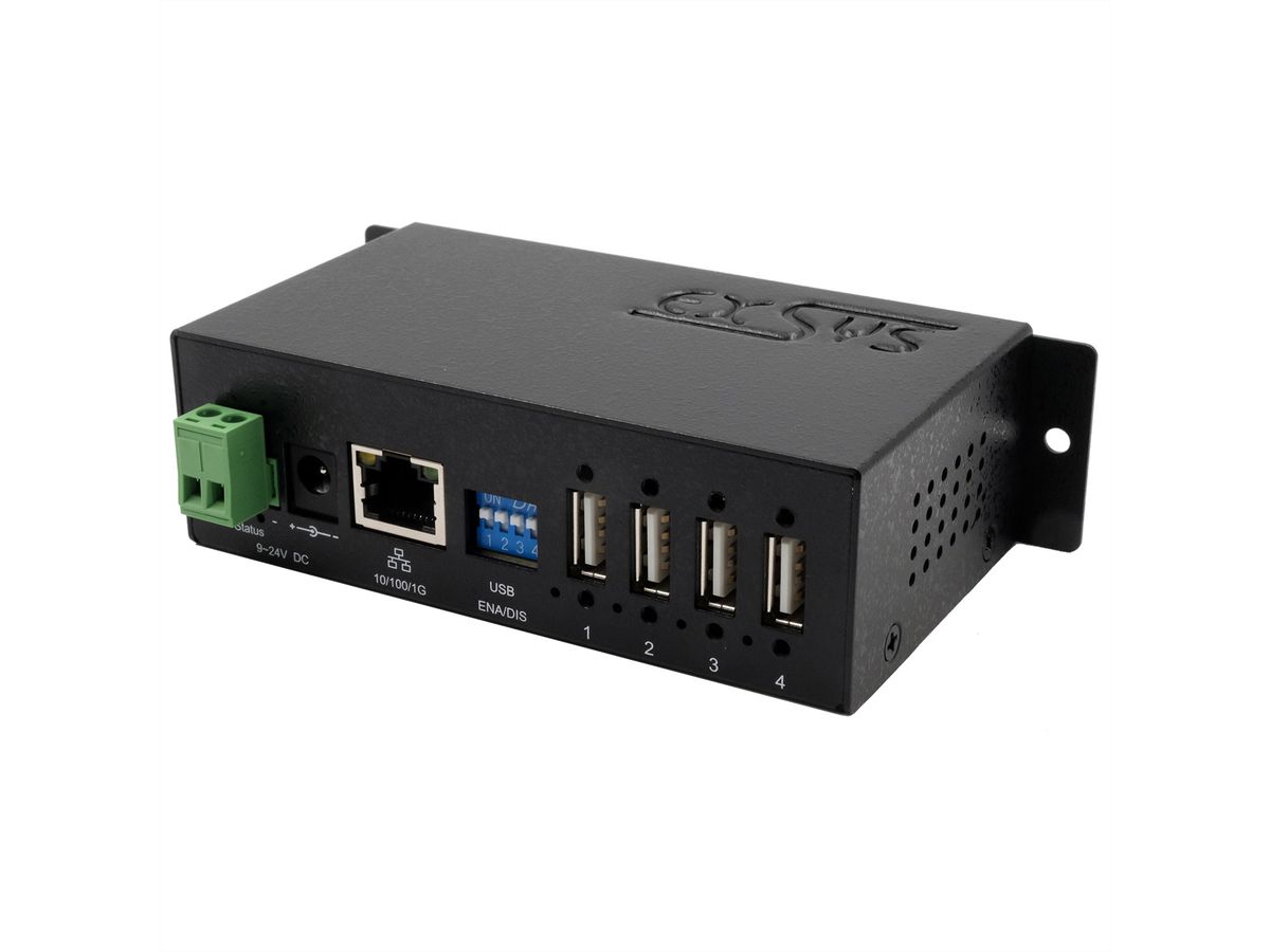 EX-6003HMVS Ethernet 1Gigabit to 4x USB 2.0 Ports, with 15KV ESD Overvoltage Protection in Metal Case