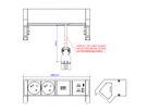 BACHMANN DESK2 ALU ZWART 2xUTE 1xUSB A&C 22W 0,2m GST18
