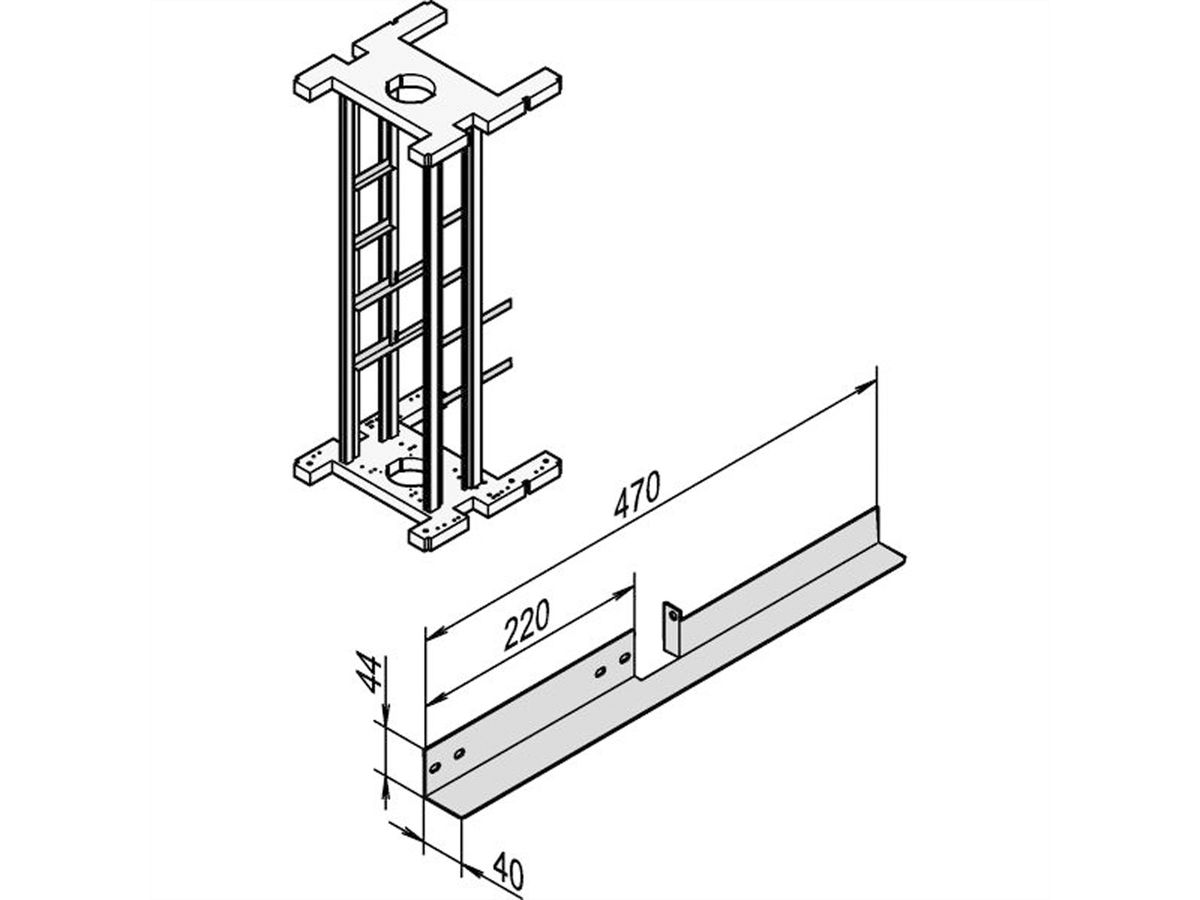 SCHROFF slide rail comrack - SLIDE RAIL SET 470LG