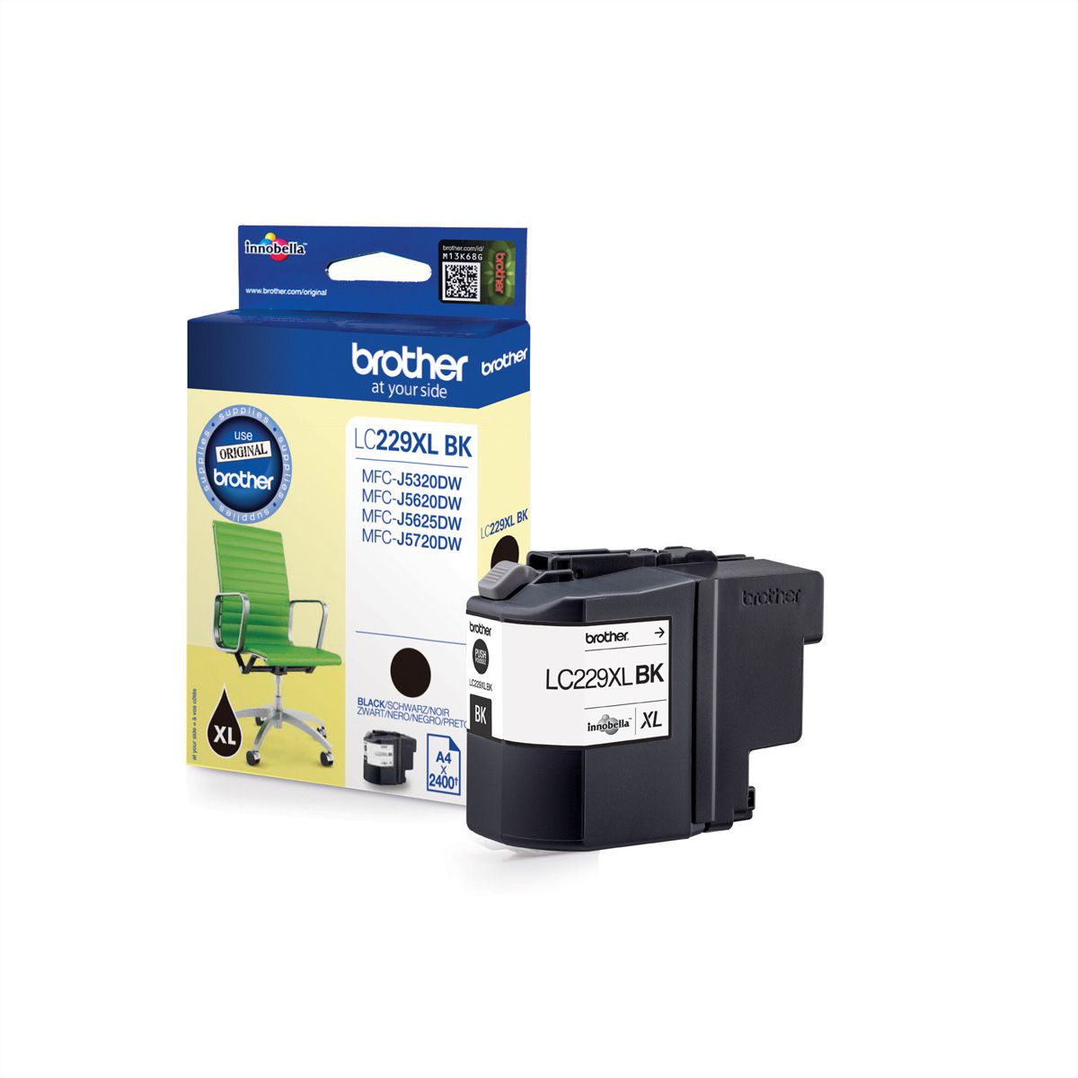 LC-227XLBK, BROTHER Tintenpatrone, schwarz für ca. 1.200 Seiten, Für z.B. BROTHER MFC-J4420DW, J4620DW, J4625DW, DCP-J4120DW