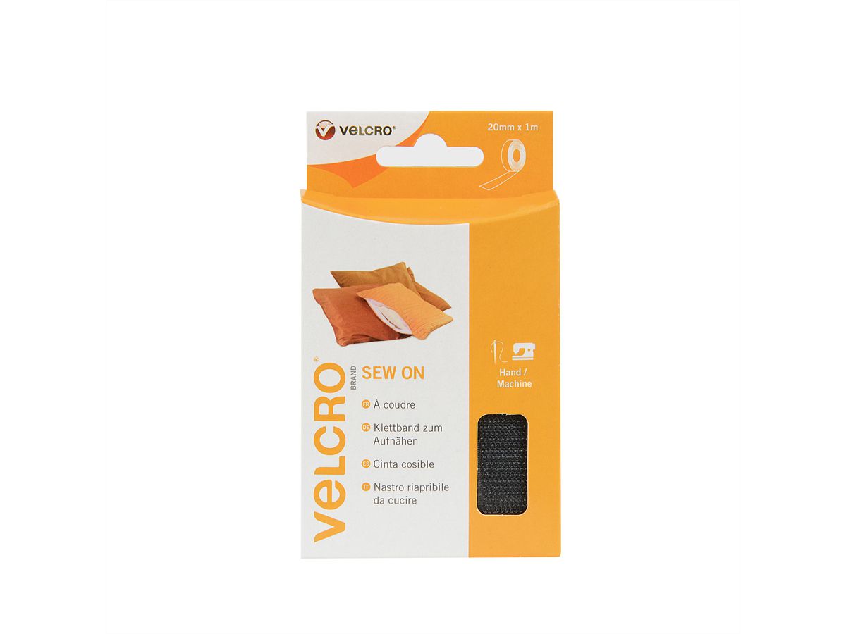 VELCRO® klittenband om te naaien met haken en lussen 20 mm x 5 m wit