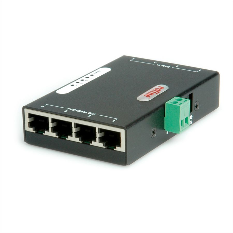 ROLINE Gigabit Ethernet PoE Injector, 4-Poorts