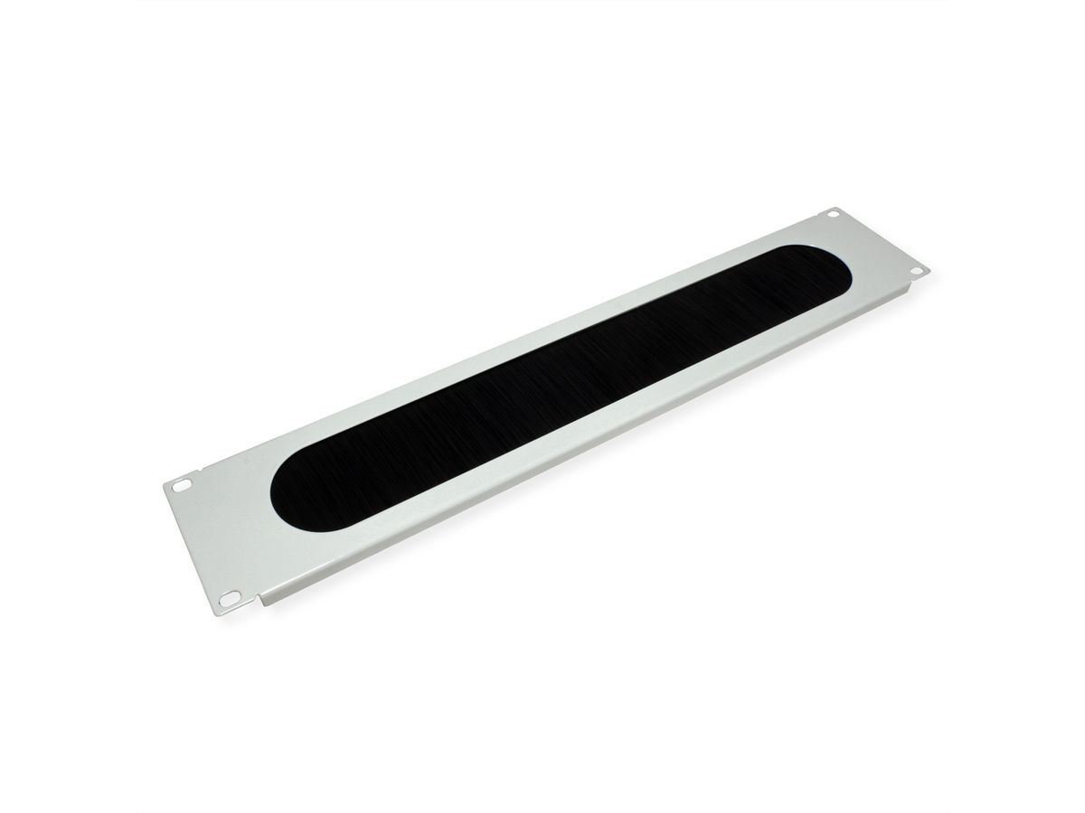 VALUE 19" Kabel doorvoerstrook 2 HE met borstel, grijs