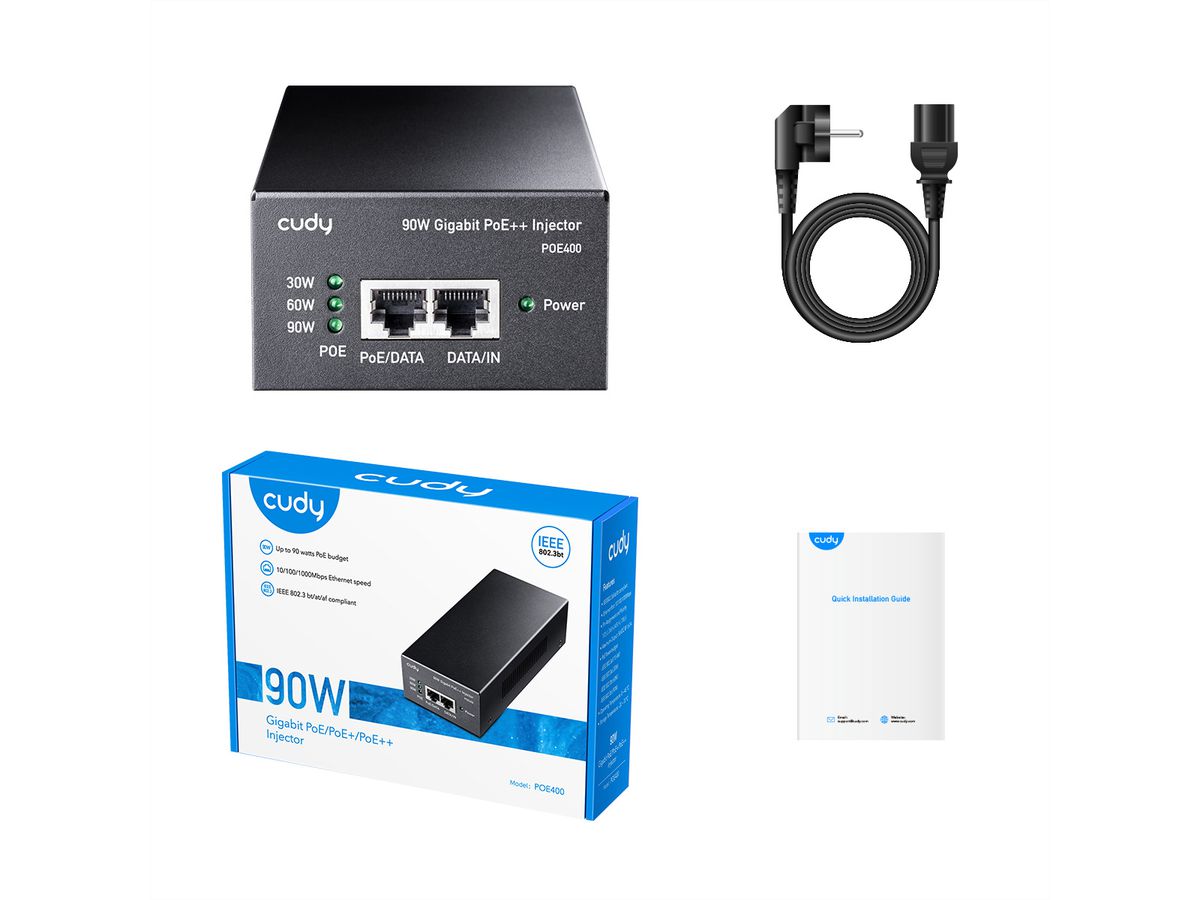 CUDY POE400 90W PoE+/PoE Injektor Gigabit
