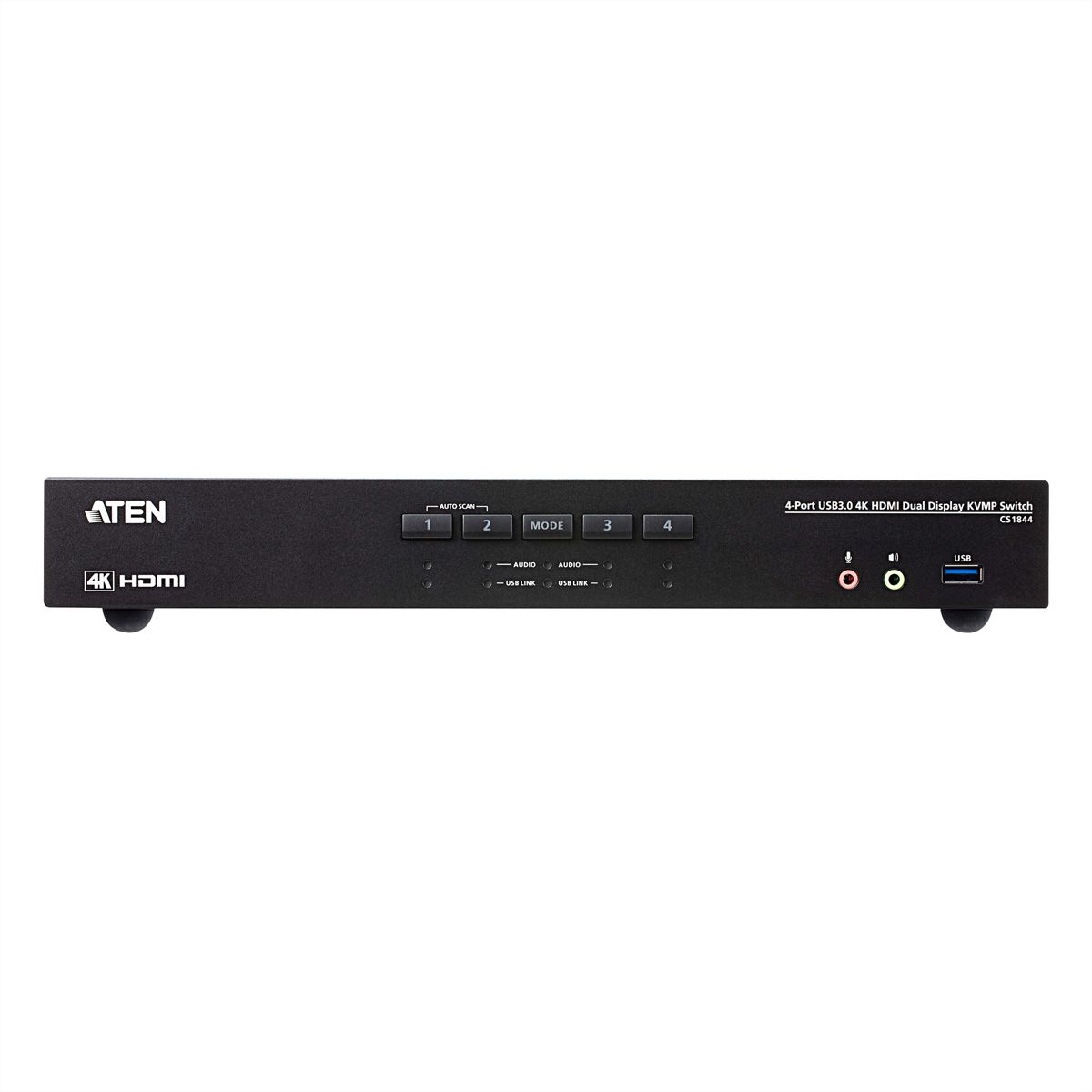 ATEN CS1844 4-Poorts True 4K HDMI Dual-View KVM Switch met Audio & USB 3.0 Hub