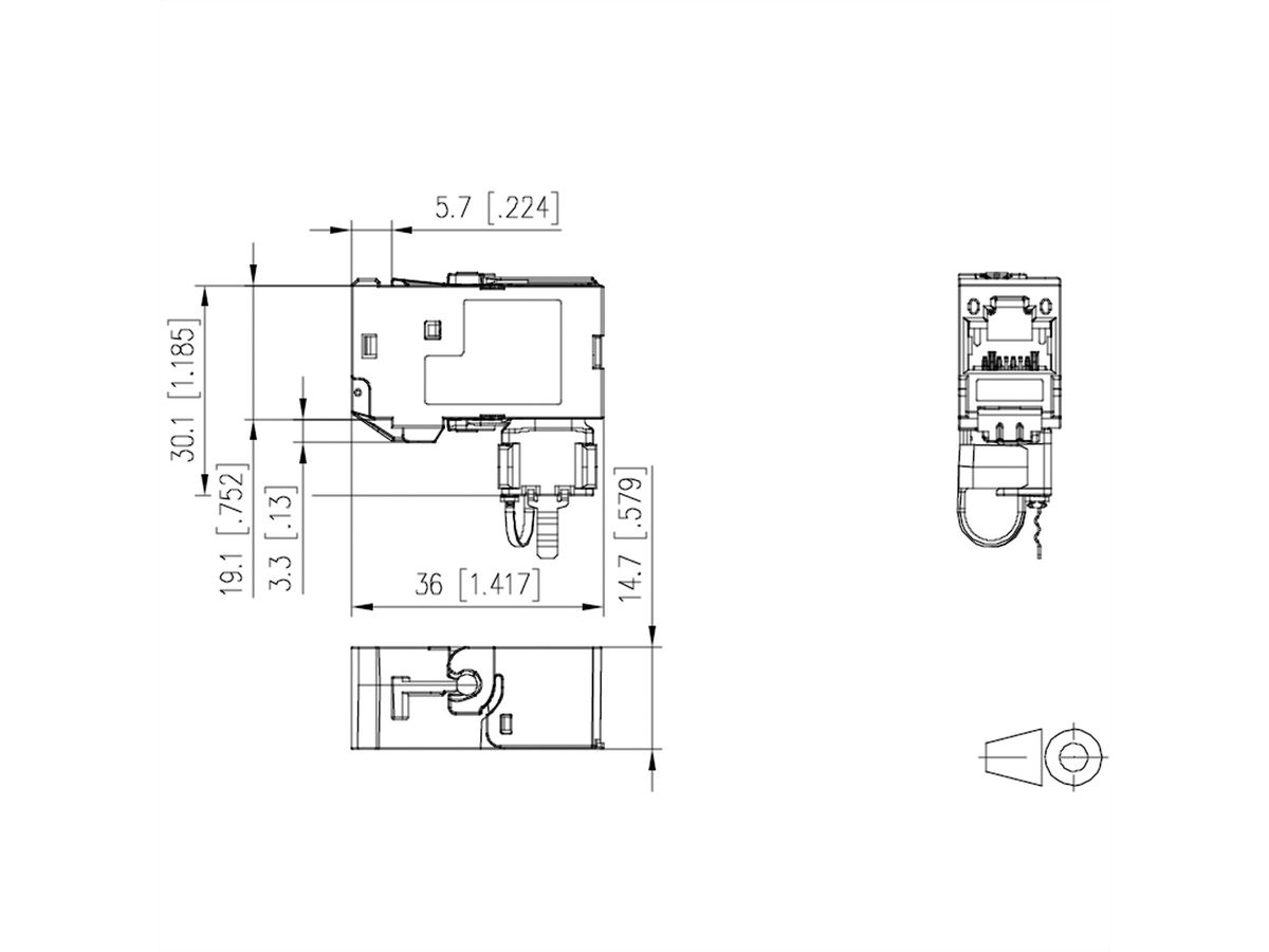METZ CONNECT C6A-module 270° Jack