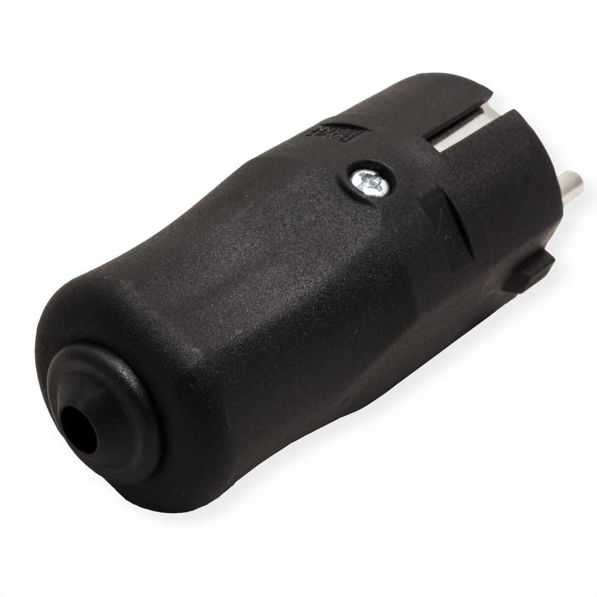 BACHMANN mounting plug black, CEE 7/7 2-pole with earthing contact