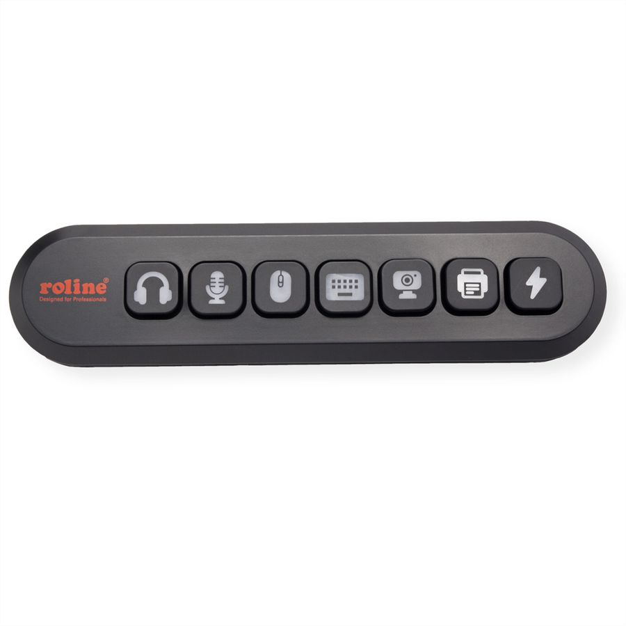 ROLINE USB 3.2 Gen 1 hub, 7-voudig, verwisselbare knoppen, type A-aansluitkabel