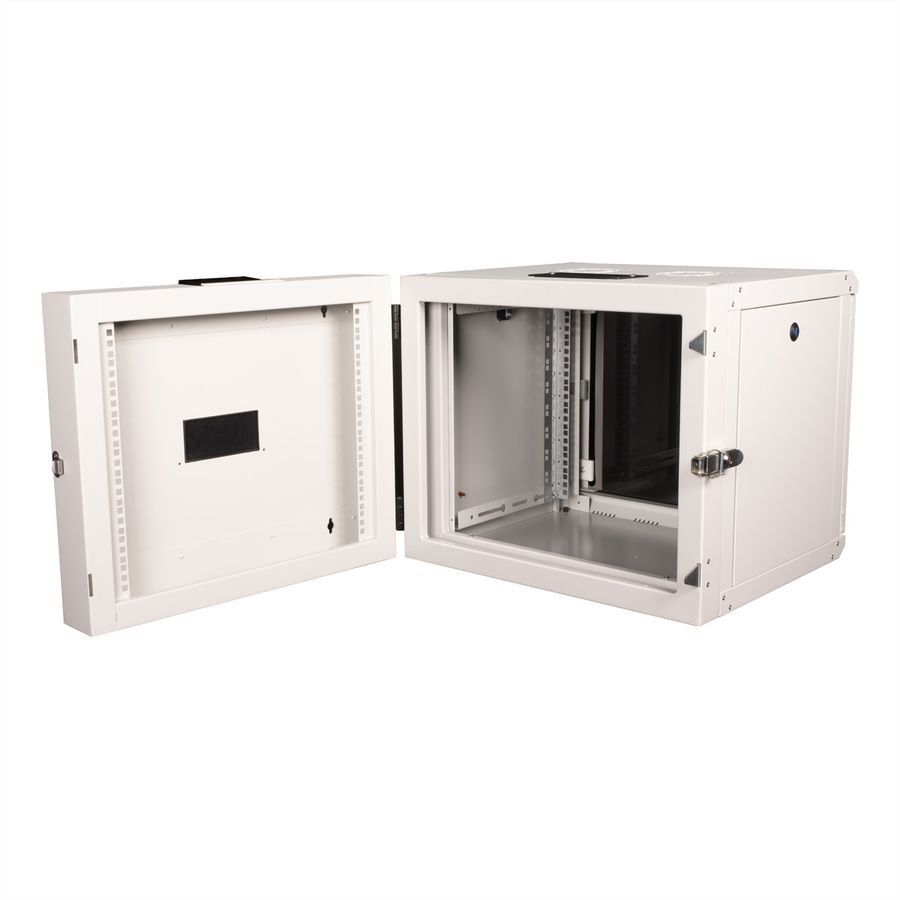 ROLINE 19-inch wall-mounted housing Pro 9 U, 600x600 WxD two-part swivelling grey
