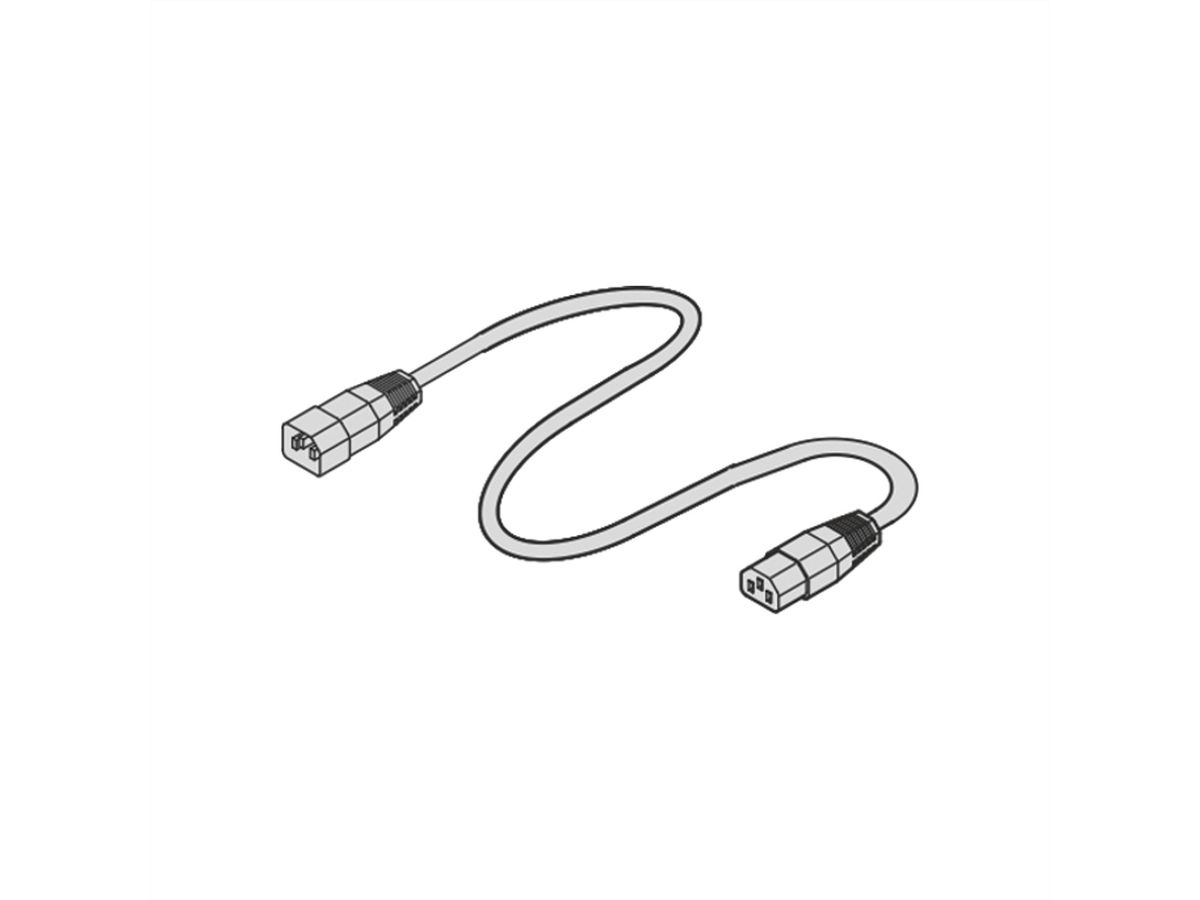 SCHROFF Netsnoer, IEC C14 naar C13, 2,5 m, zwart