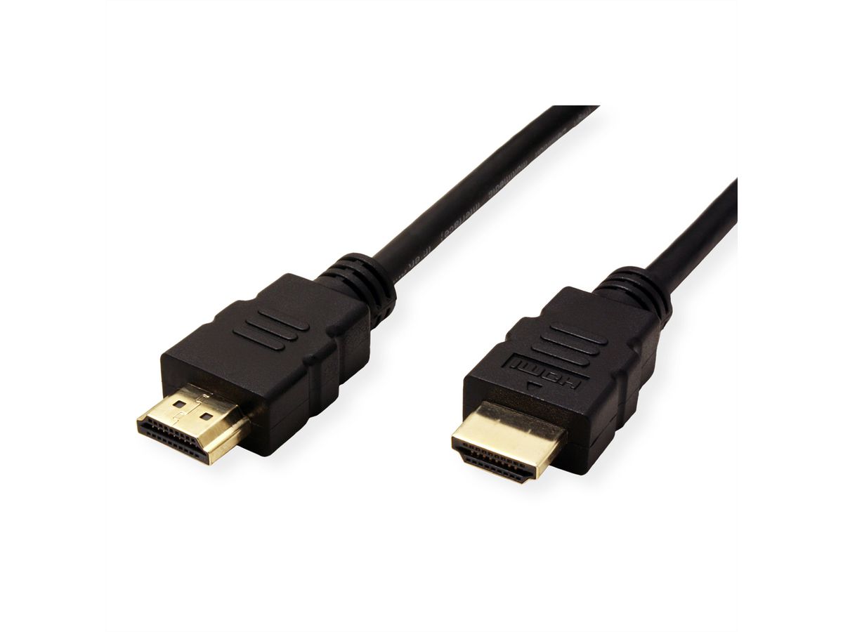 ROLINE HDMI High Speed Cable + Ethernet, TPE, black, 1 m