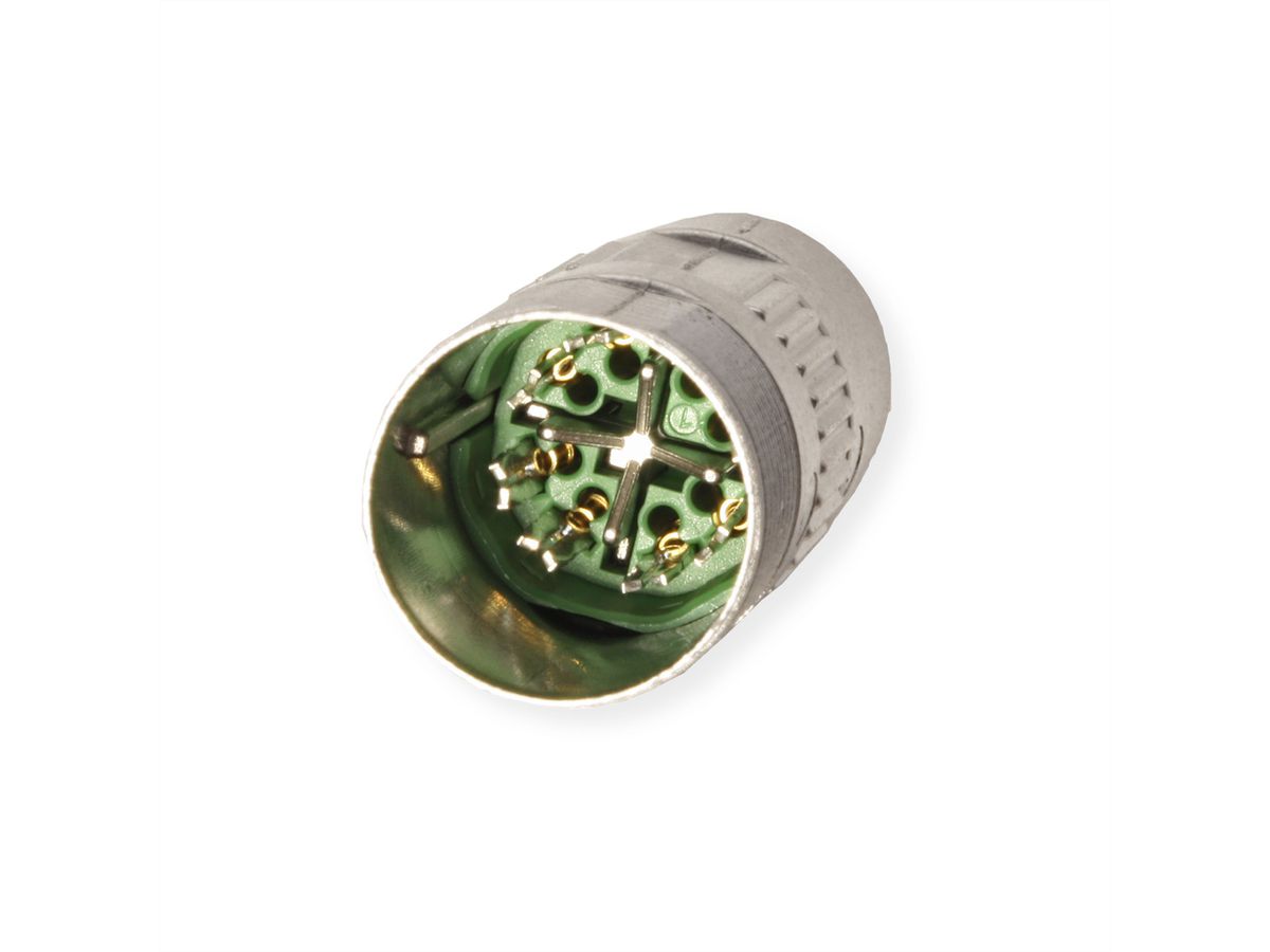 METZ CONNECT M12-female IP67 recht afgeschermd, X-gecodeerd, Cat. 6A