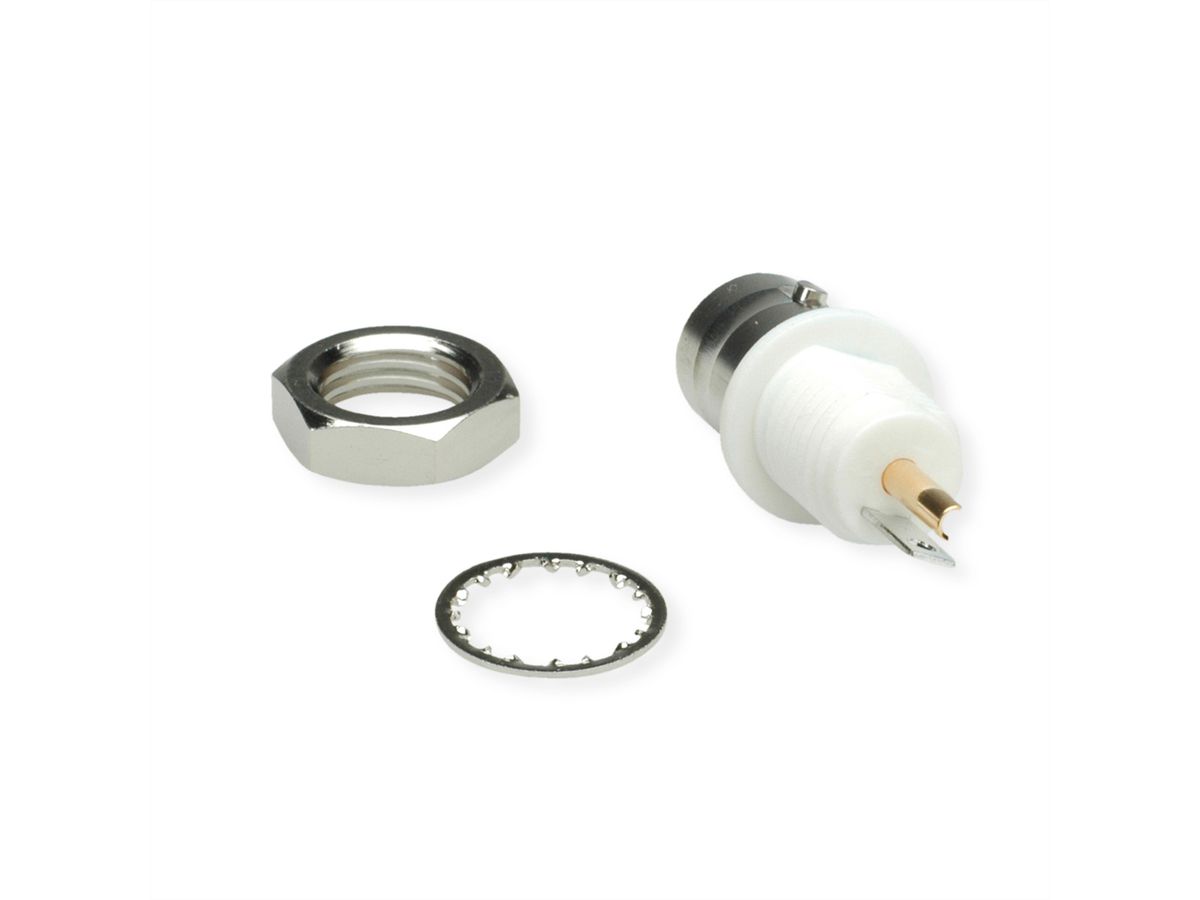 TELEGÄRTNER BNC Bulkhead Socket, insulated with white insulating flange