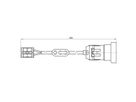 BACHMANN fitting E27 , H03VV-F 2x0,75mm insteekklemmen, wit, 0,2 m
