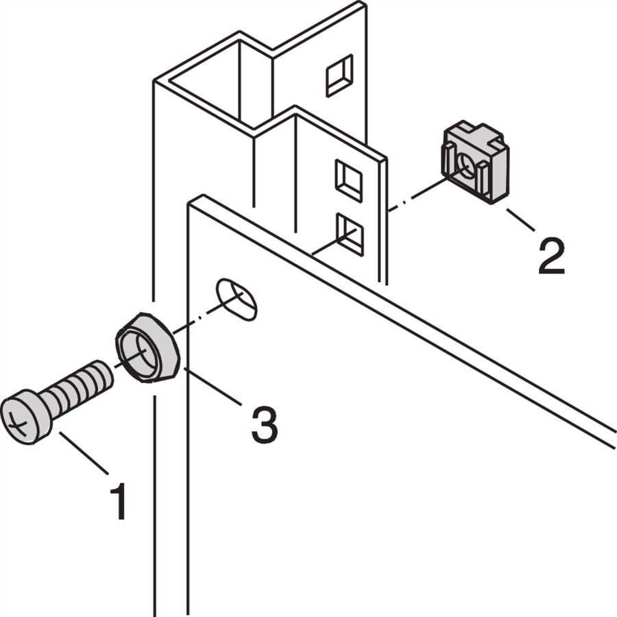 SCHROFF 19" Assembly Kit, 4 x Screw M5x12, Earthing Nut M5 for Slide Rails