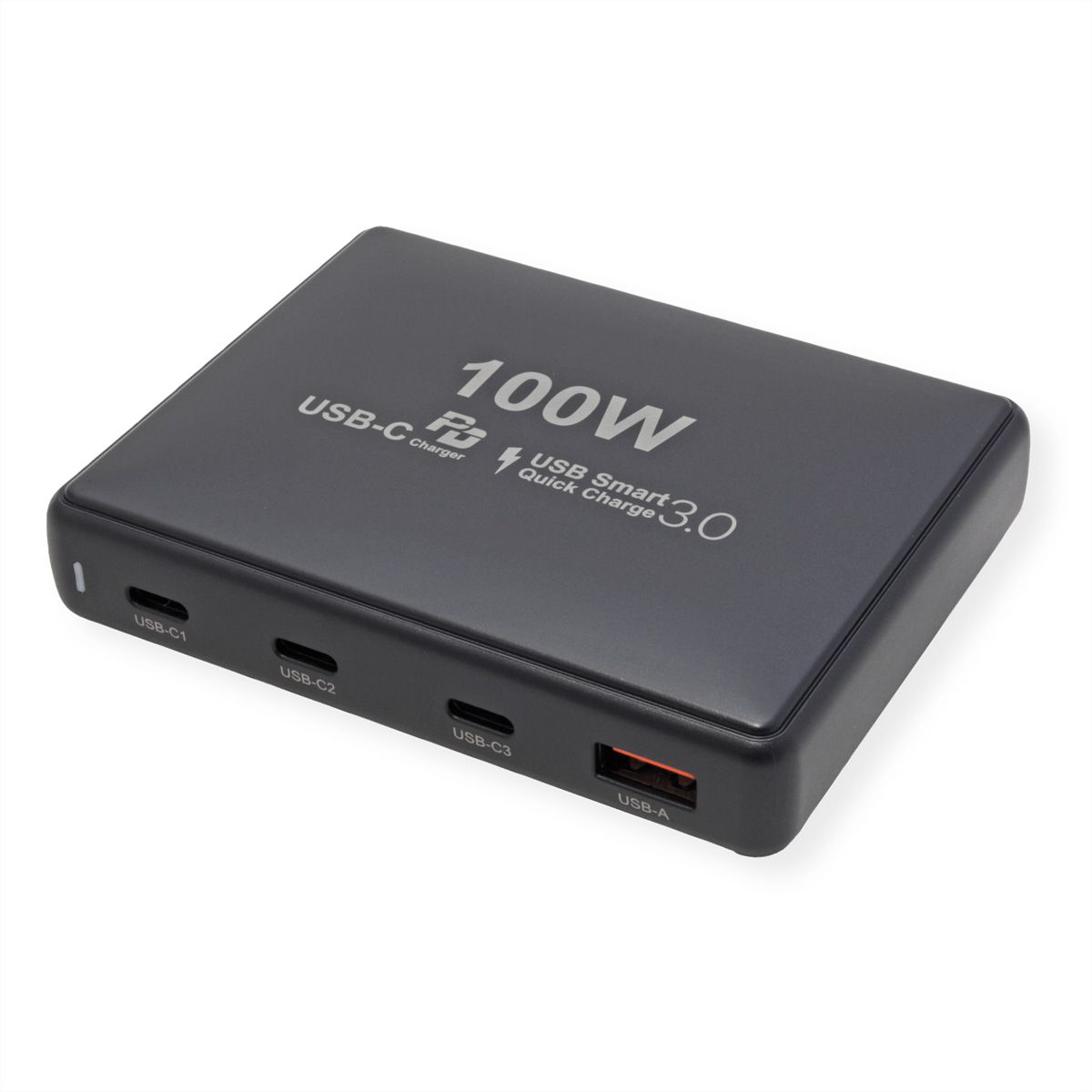 VALUE USB Oplader, 4 Poorts (1x USB-A, 3x USB-C), max. 100W