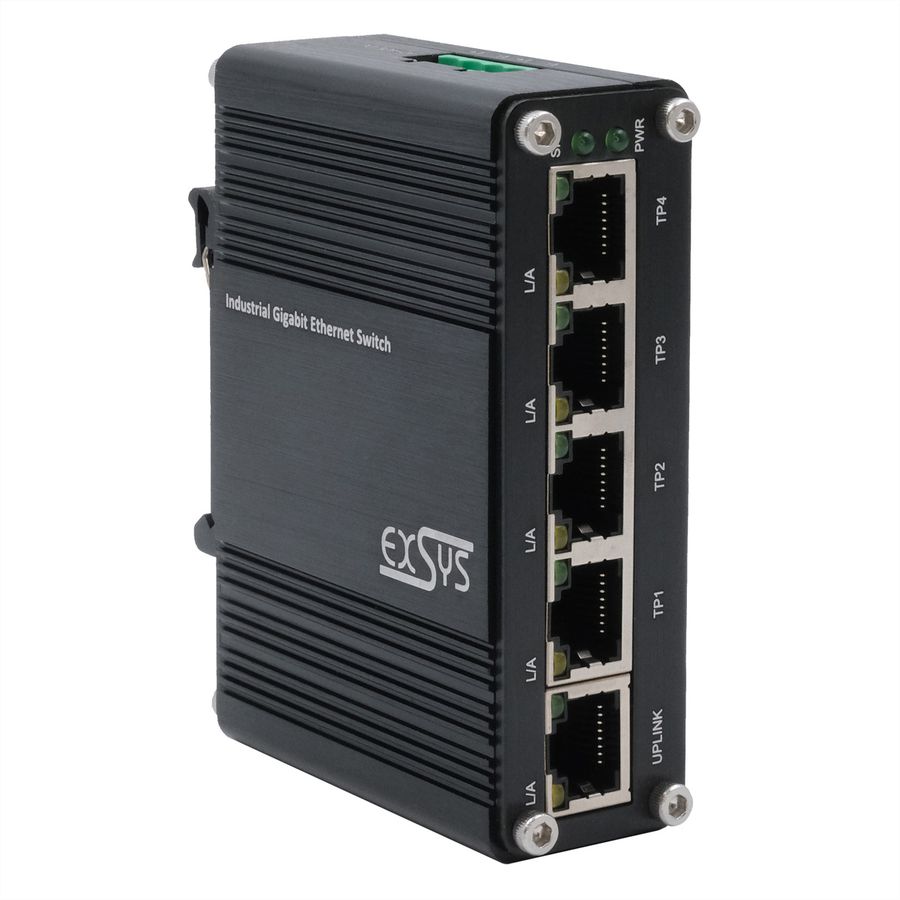 EXSYS EX-62020 5-poorts industriële Ethernet Switch