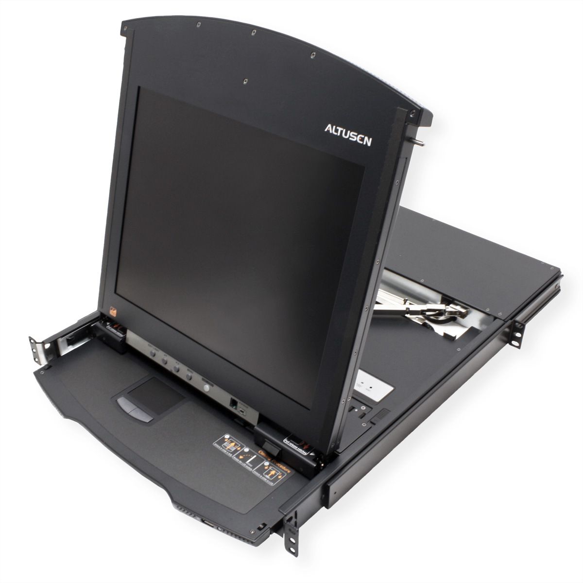 ATEN KL1516AiM KVM Over-IP Switch, 43cm TFT, VGA, PS/2-USB über Kat 5, 16 Ports, IT-Layout