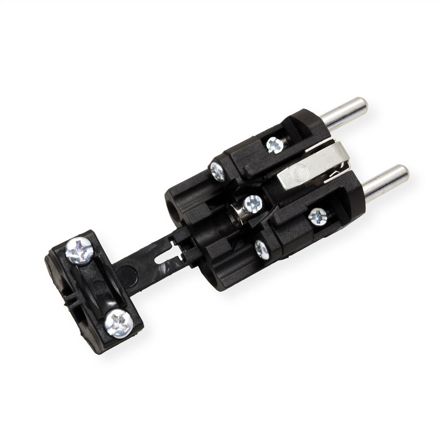 BACHMANN mounting plug black, CEE 7/7 2-pole with earthing contact