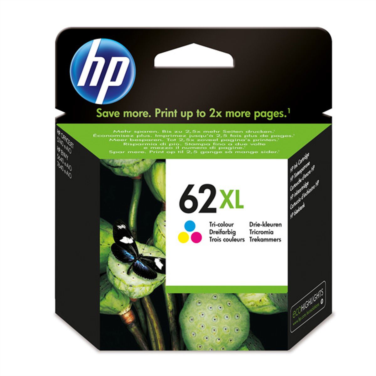 C2P07AE, #62XL, kleurenprintcartridge, voor HP OfficeJet 5740 / 5742 / 8040, HP Envy 5640 / 5660 / 7640