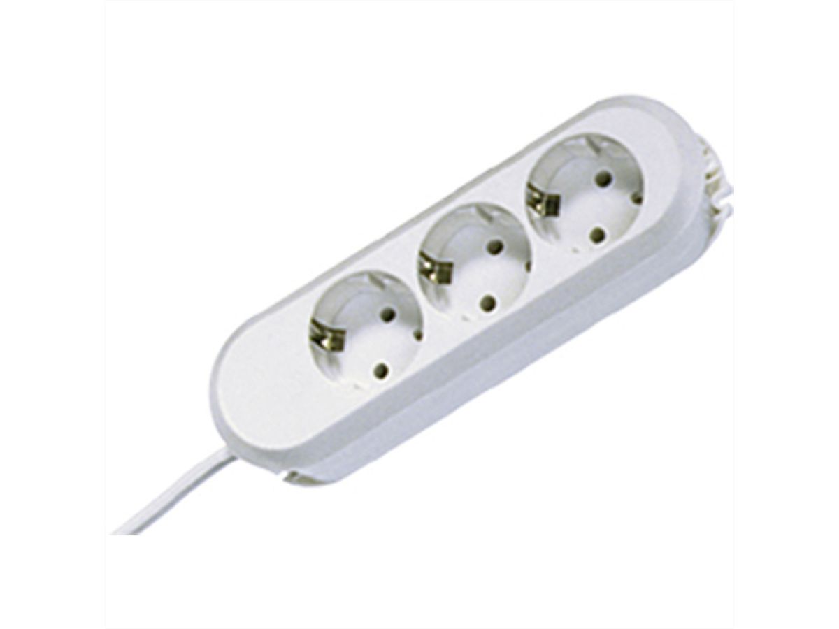 BACHMANN SMART socket strip 3x earthing contact, white, 1.5 m