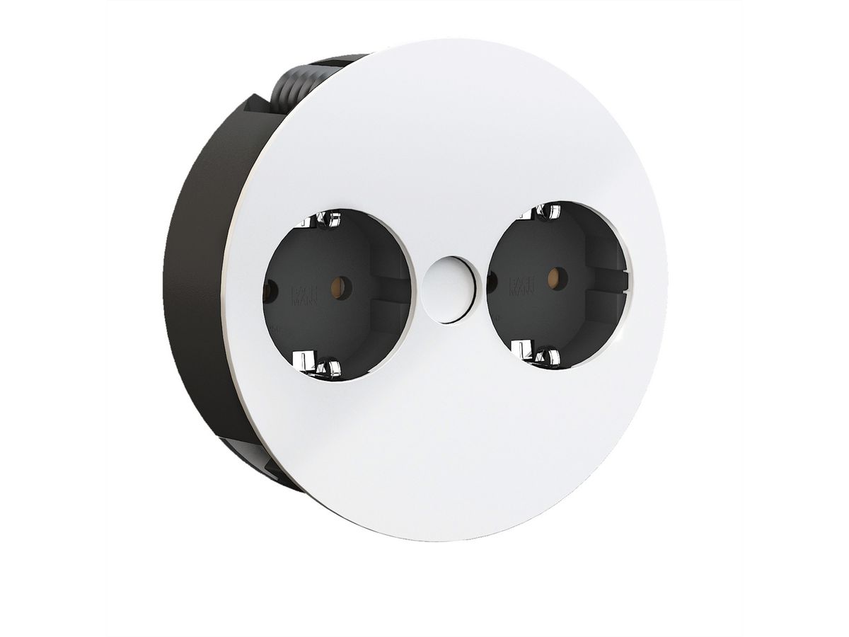 BACHMANN TWIST 2x earthing contact, wire end ferrules, earthing contact assembly plug, white, 2 m