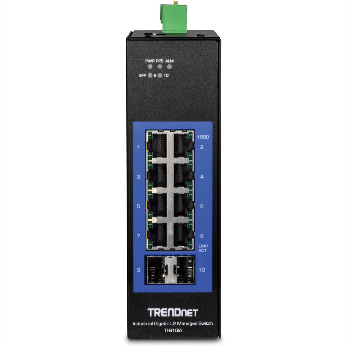 TRENDnet TI-G102i DIN-Rail Switch 10-poorts Industriële Gigabit L2