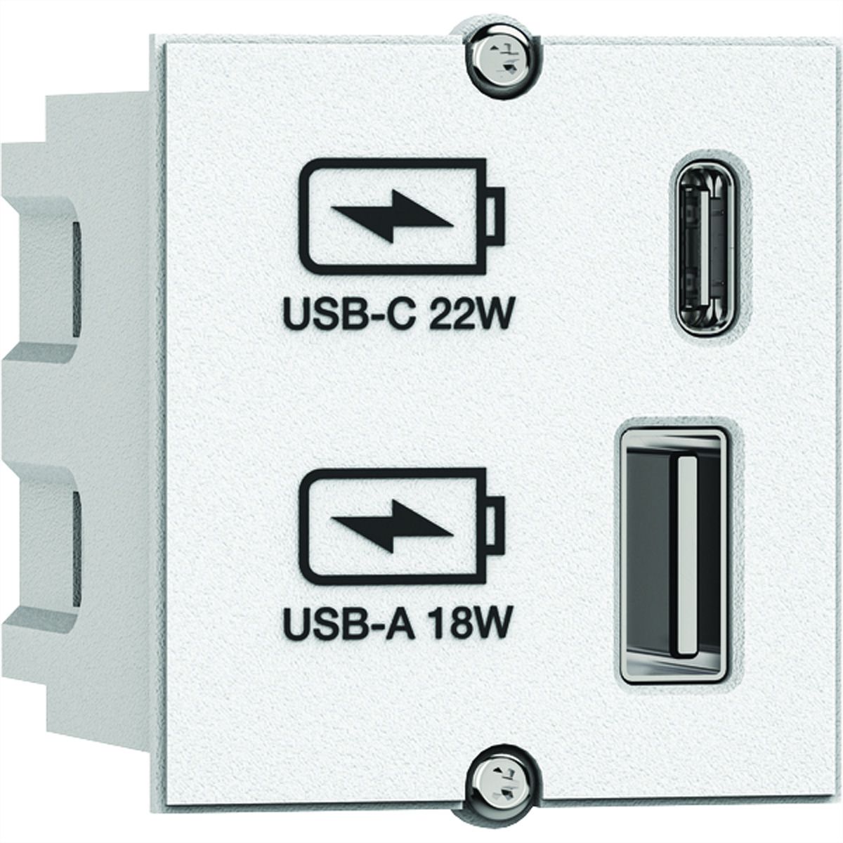 BACHMANN USB A/C 22Watt Oplader CM wit, wit