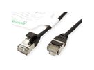 ROLINE GREEN F/UTP DataCenter Patchkabel Cat.6A (Class EA), LSOH, extra dun, zwart, 0,3 m