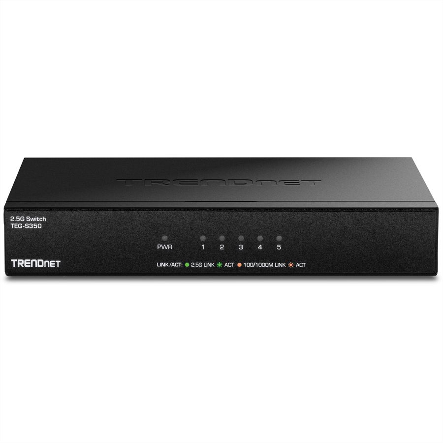 TRENDnet TEG-S350 5-Poorts 2.5G Switch, zwart