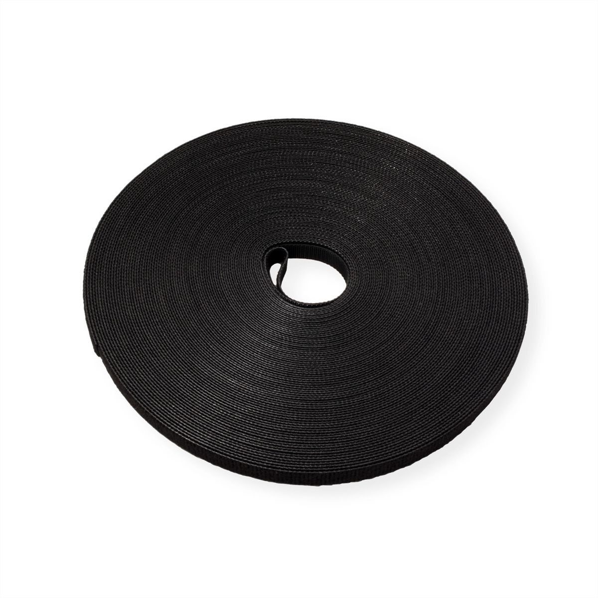VALUE Klittenband op rol, 10mm, zwart, 25 m