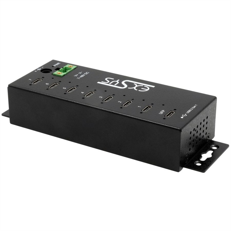 EXSYS EX-1537HMVS Managed 7-Port USB-C 3.2 Gen 1 Metall HUB mit 15KV EDS Überspannungsschutz