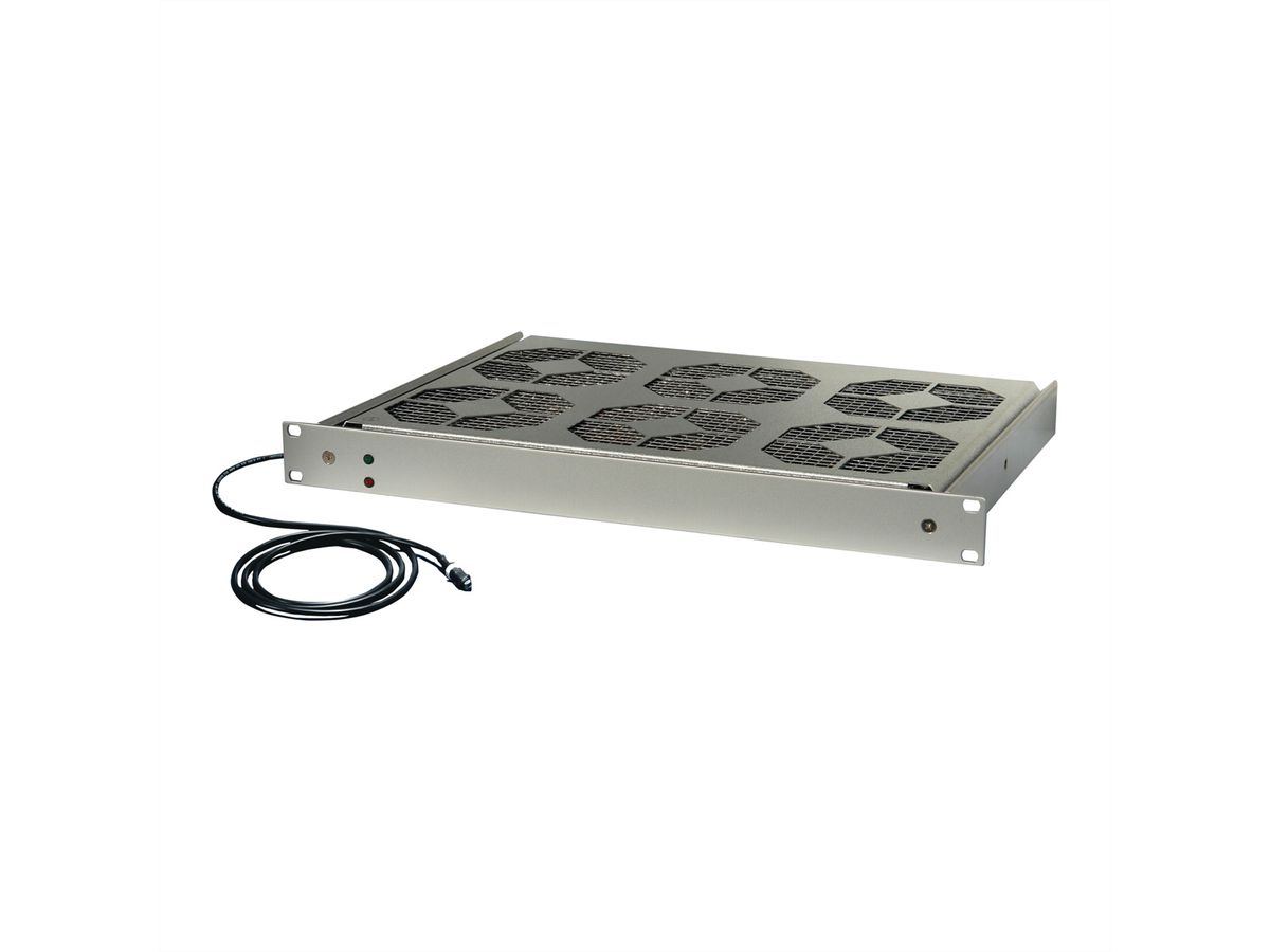 SCHROFF 19'' ventilatoreenheid, 1 U, toerentalregeling en bewaking, 6 ventilatoren, 24 VDC, Snelheidsgestuurd en functiebewaakt