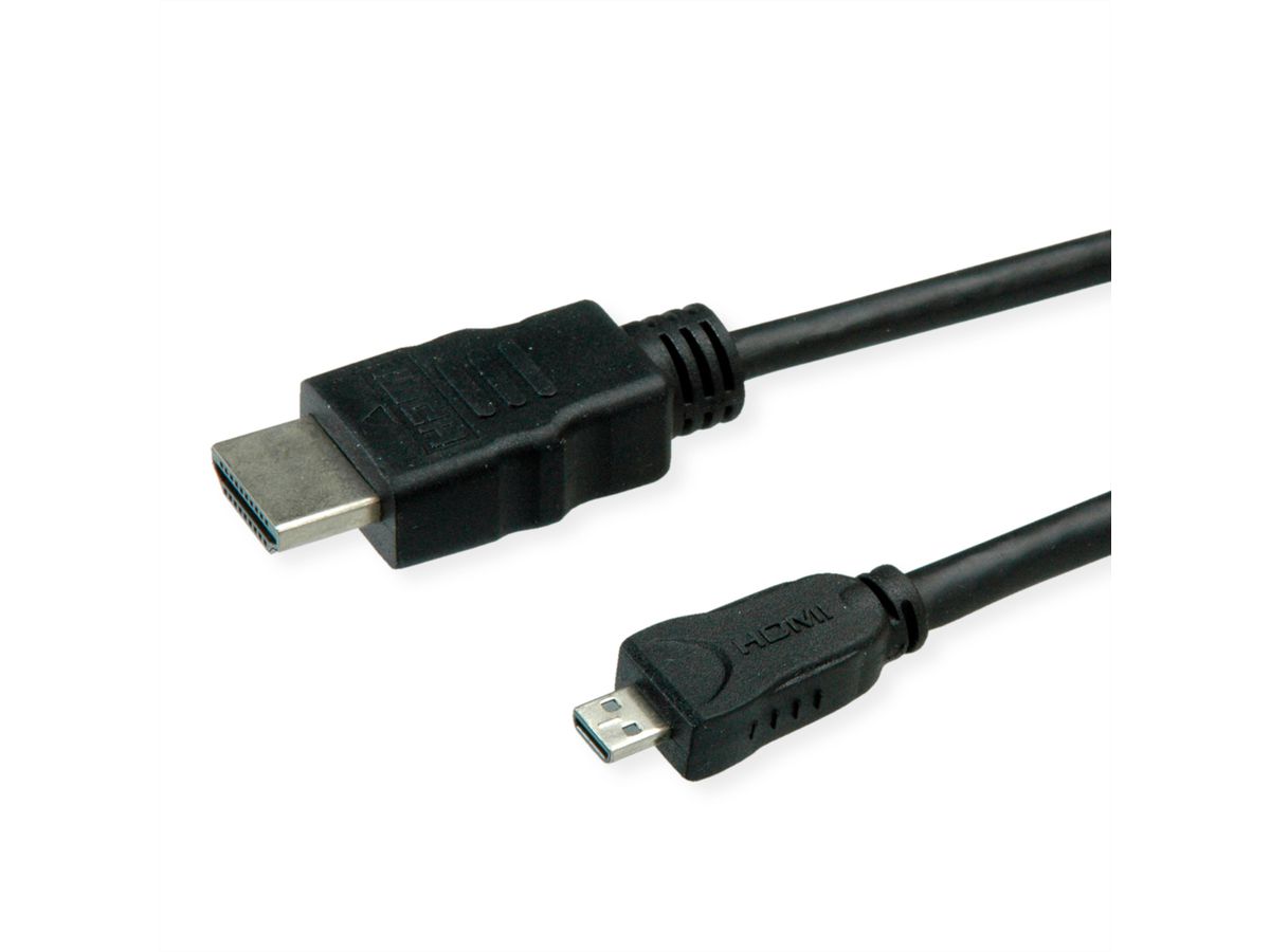 ROLINE GREEN HDMI High Speed Cable + Ethernet, A - D, M/M, 2 m