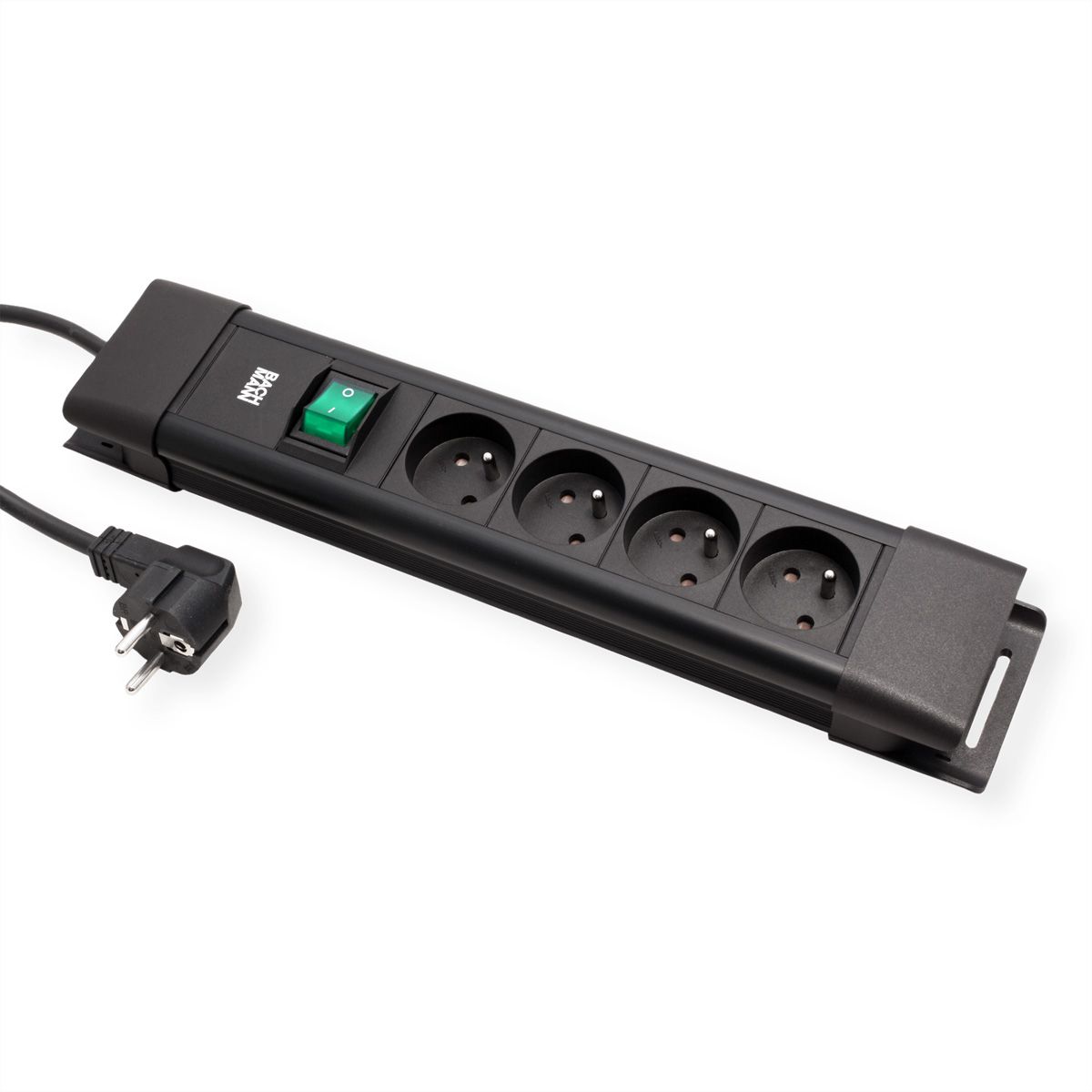 BACHMANN CONNECTUS 4xUTE, 1xSchalter 2,0m CEE7/3 Schwarz