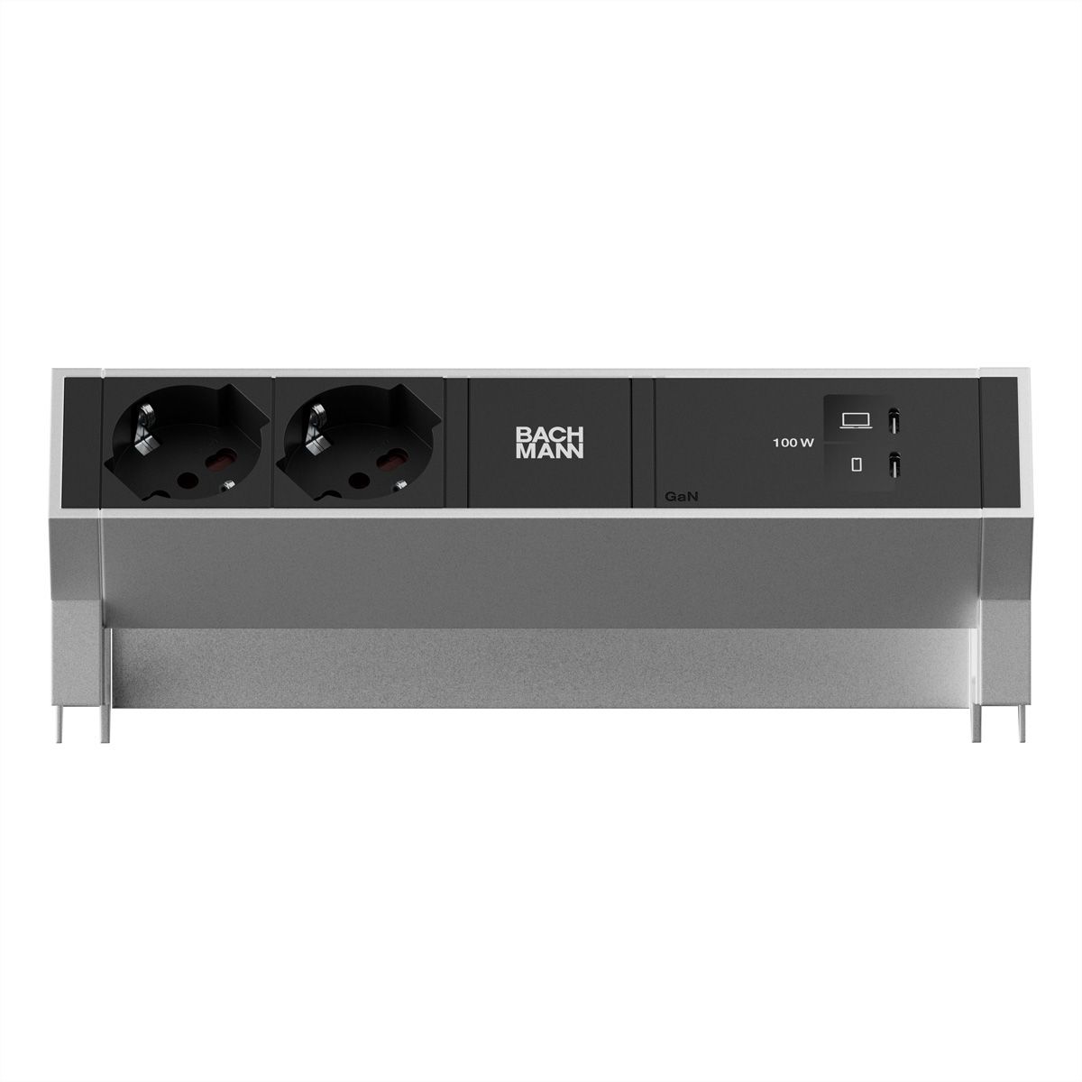 BACHMANN DESK2 2xP40 1xUSB C/C 100W, L=0.2m INOX